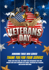 Happy veterans day A3 template