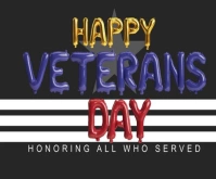 HAPPY VETERANS DAY Rectangle moyen template
