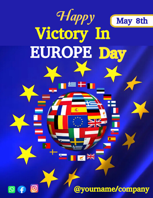 Happy Victory In Europe Day Flyer Template PosterMyWall