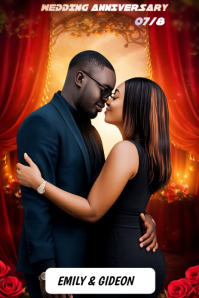 Happy wedding anniversary flyer Illustration Pinterest template