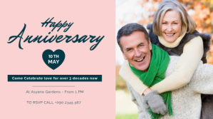Cor-de-rosa Anniversary Celebration Digitalt display Template