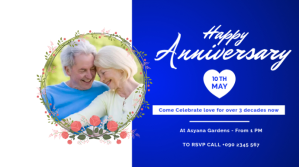 HAPPY WEDDING ANNIVERSARY FLYER Ekran reklamowy (16:9) template