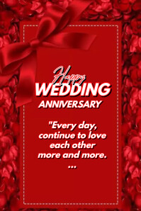 Red Joyful Anniversary Poster Template | PosterMyWall