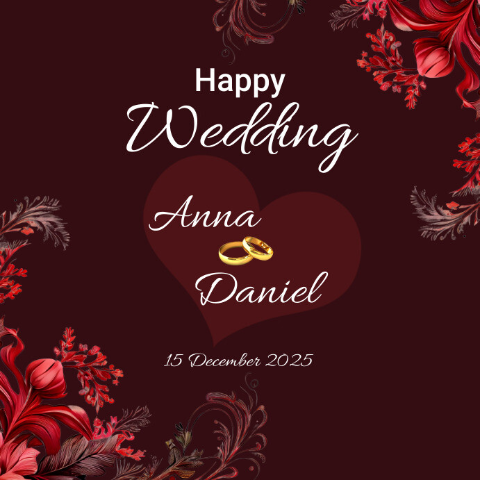 Happy Wedding Instagram-bericht template