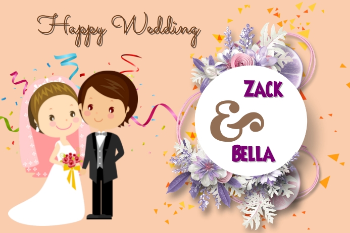 Happy Wedding Poster template