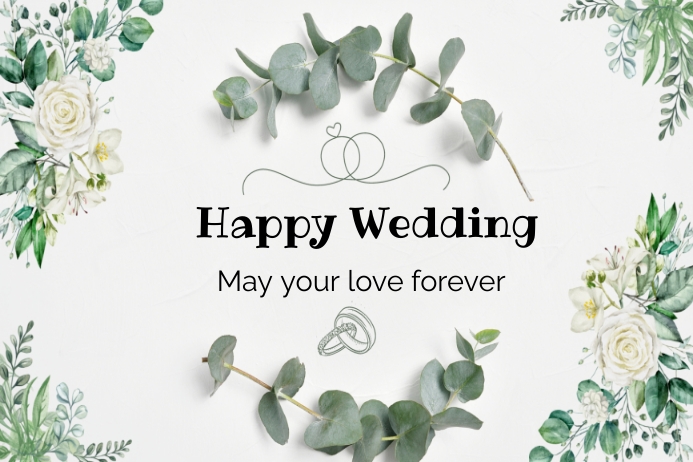 Happy Wedding Poster template