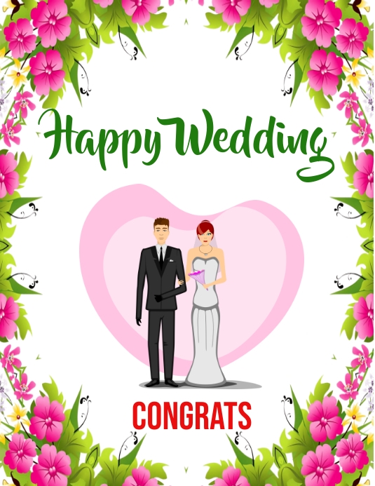 happy wedding Template | PosterMyWall