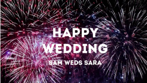 Happy wedding fireworks celebration YouTube-miniature template