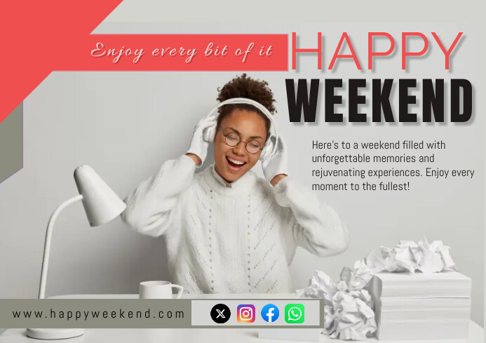 happy weekend Template | PosterMyWall