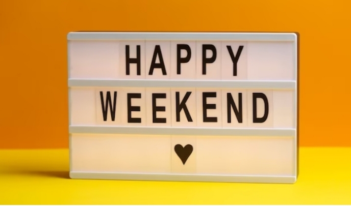 Happy weekend design template Merker