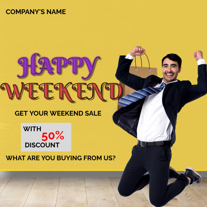 HAPPY WEEKEND DISCOUNT SALES Template | PosterMyWall