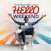 Happy weekend/ Hello weekend Logo template