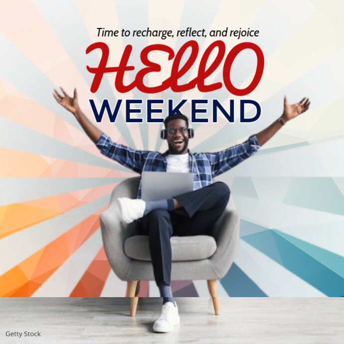 Happy weekend/ Hello weekend Logo template