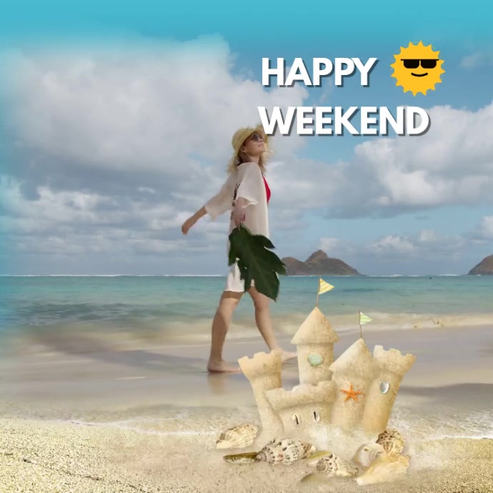 Plantilla de happy weekend post | PosterMyWall