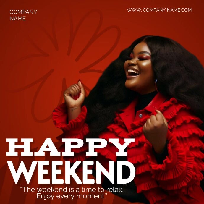 Happy Weekend Reds Happy Weekend Red Instagram Post Templat | PosterMyWall