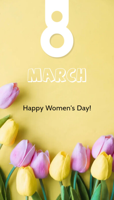 Happy Women's Day Business Card Cartão de visita template