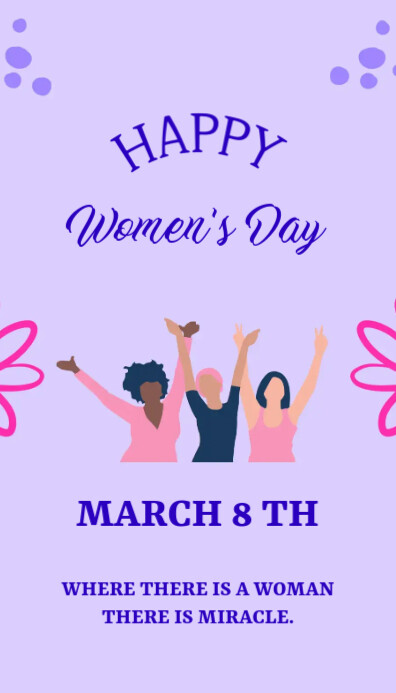 Happy Women's Day Business Card นามบัตร template