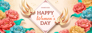 White Women's Day Zdjęcie w tle na Facebooka Template