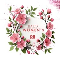 Happy Women's day Greeting video card Square (1:1) template