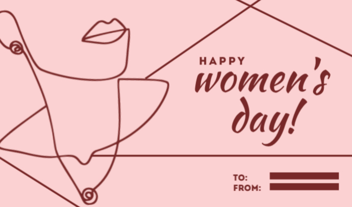 Happy Women's Day Line Art Templates 标记
