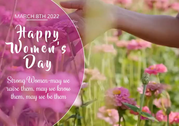 Happy women's day video flowers A4 template