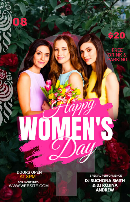 happy women's day Half Page Wide template