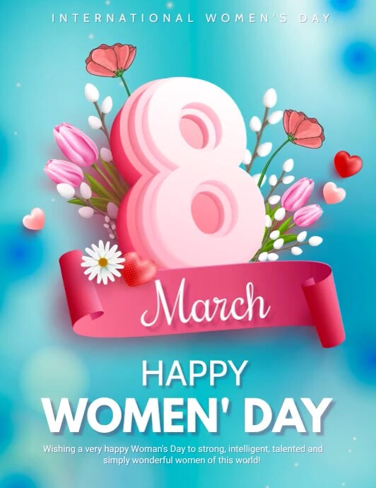 happy women's day Ulotka (US Letter) template