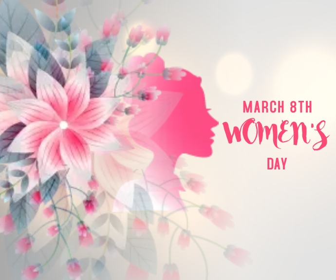 Happy Women's day flower decorative card Medium Rectangle template