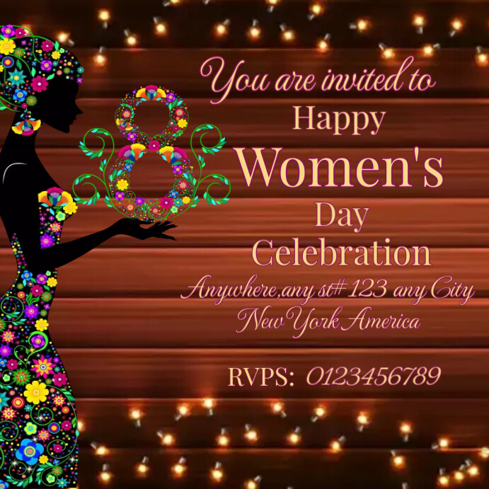 Happy Women's Day Invitation Flyer Template | PosterMyWall