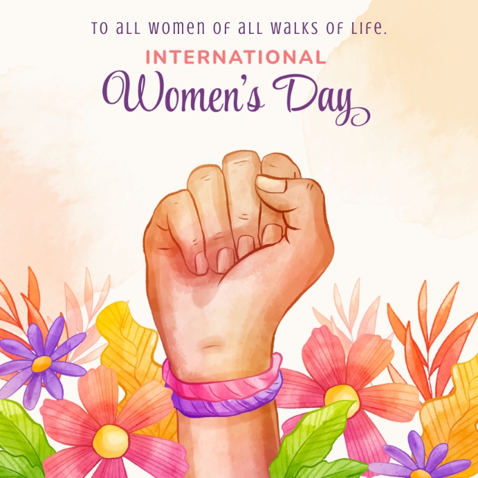 HAPPY women's DAY MESSAGE CARD Template Instagram Post