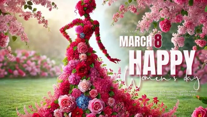 Happy Women's Day video YouTube Thumbnail template