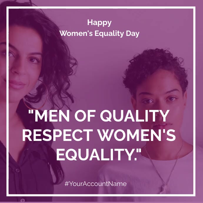 Happy Women's Equality Day Video Quote Templa Square (1:1) template