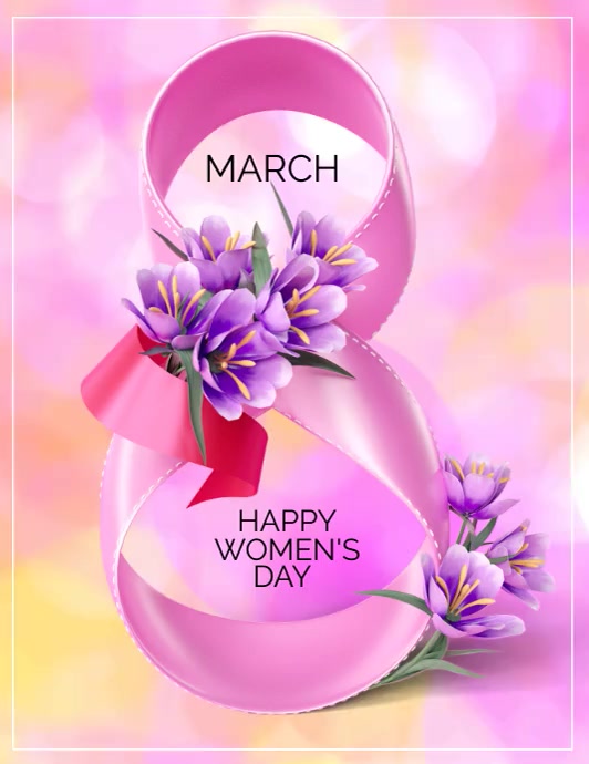 happy women,s day poster Ulotka (US Letter) template
