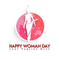 Happy women day logo design Logotyp template