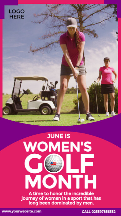 Happy Women’s Golf Month Instagram Story template