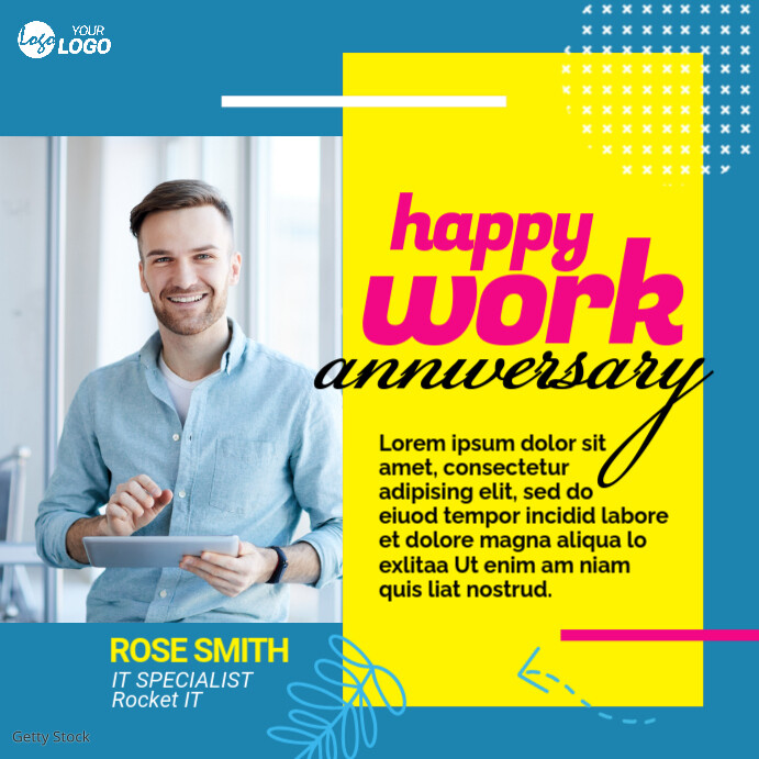 Happy Work Anniversary Template Instagram Post