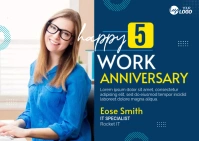 Happy Work Anniversary Template Postcard
