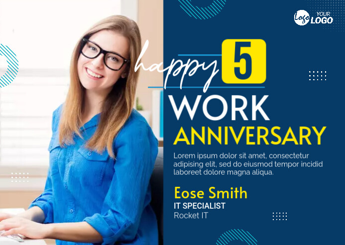 Happy Work Anniversary Template Postal
