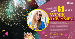 Happy Work Anniversary Template Immagine condivisa di Facebook