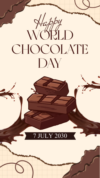 Happy World Chocolate Day Instagram Story Digital Display (9:16) template