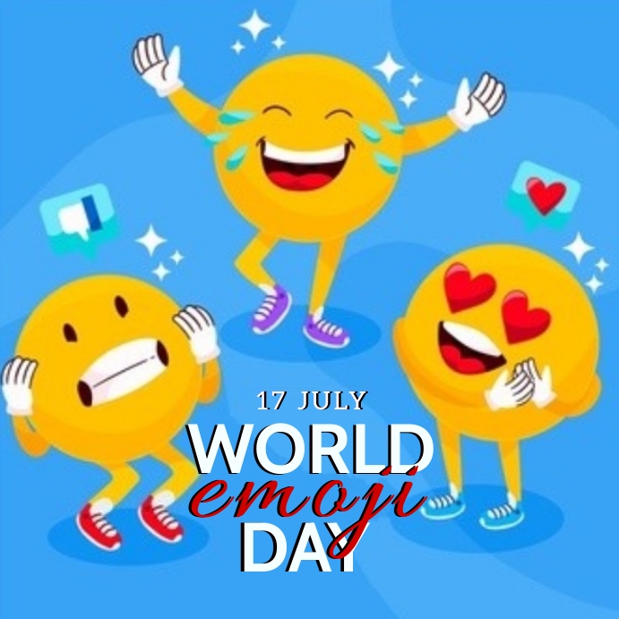 HAPPY WORLD EMOJI DAY DESIGN TEMPLATE สี่เหลี่ยมจัตุรัส (1:1)