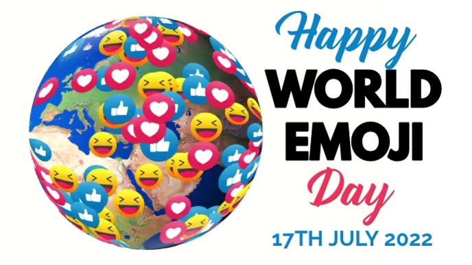 Happy World Emoji Day Video Template Digital na Display (16:9)