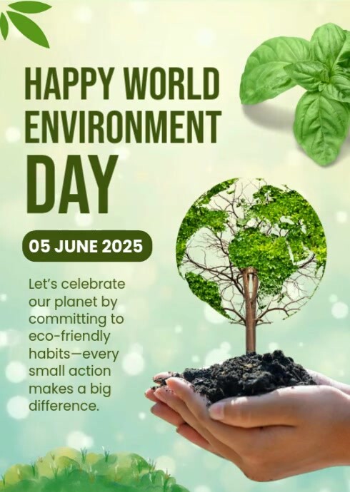 Happy World Environment Day A6 template