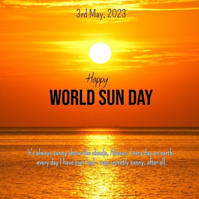 happy world sun day,sun day greetings Instagram Post template