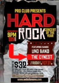 Hard Rock Night Concert A5 template