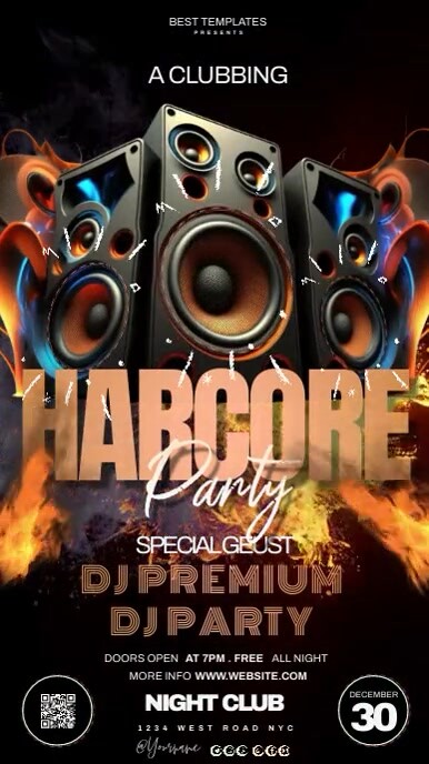 HARDCORE RAVE PARTY Template | PosterMyWall