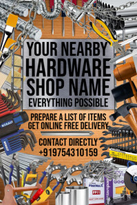 Hardware Shop Online Poster Template