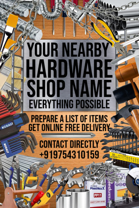 Copy of Hardware Shop Online Poster Template | PosterMyWall