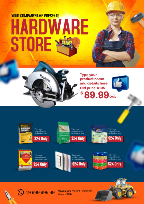Hardware store flyer Template | PosterMyWall