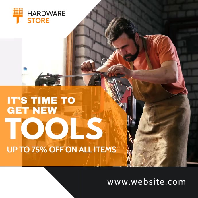 hardware store sales banner advertisement Template | PosterMyWall